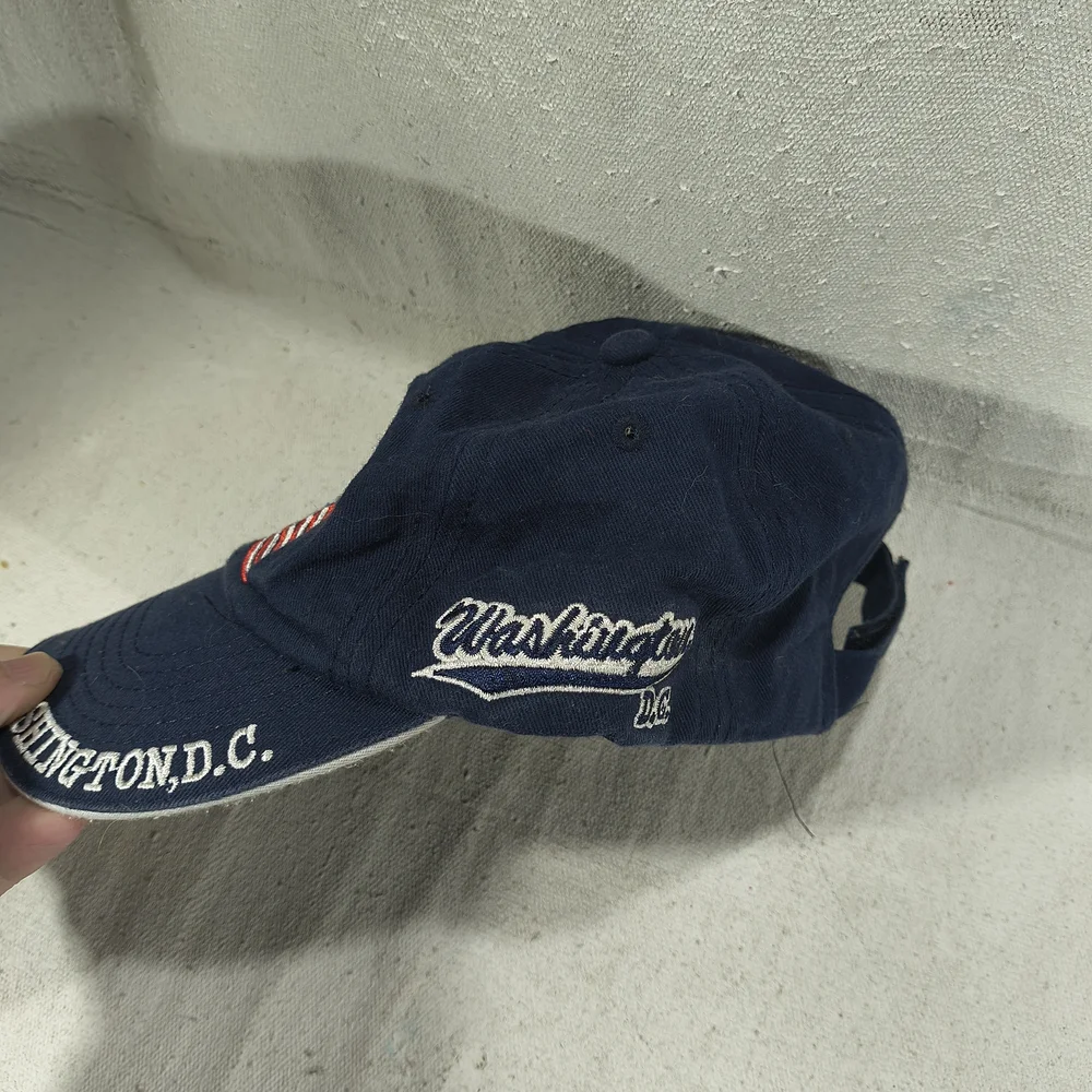 Youth Adjustable Navy Cap with Embroidered Flag Washington DC Future President